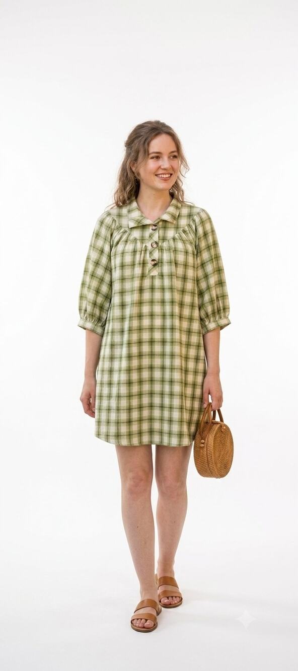 Holly Shae Design Green Plaid Mini Dress New L/XL